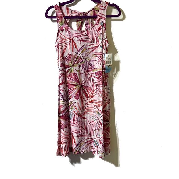 Puanani Dress Women’s Aloha Floral Mini Hawaiian RJC Size M Cutout Tie Back NWT - Picture 5 of 8